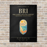 Thumbnail for Bari Karol Wojtya Airport BRI - Canvas Framed - Black