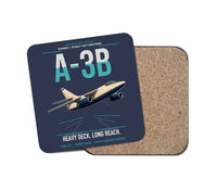 Thumbnail for A-3B Skywarrior design on navy blue 1 piece coaster
