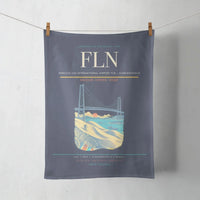 Thumbnail for Hercilio Luz International Airport (FLN) design on navy blue towel