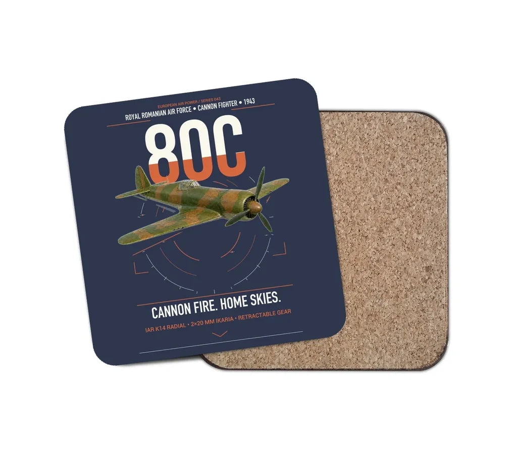 IAR 80C design on navy blue 1 piece coaster