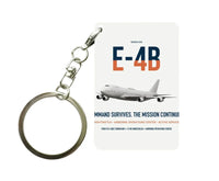 Thumbnail for E-4B Nightwatch design on white designed key chain, double-side print