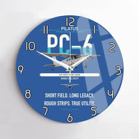 Thumbnail for Pilatus PC-6 Porter design on blue no frame wall clock