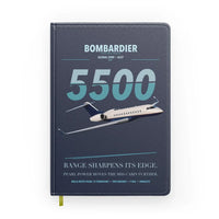 Thumbnail for Bombardier Global 5500 design on navy blue notebook