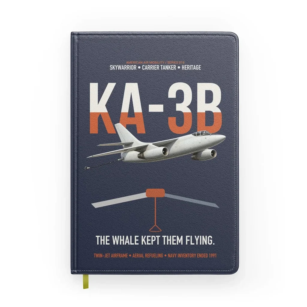 KA-3B Skywarrior design on navy blue notebook