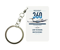 Thumbnail for Beechcraft King Air 360 design on white designed key chain, double-side print