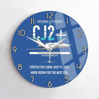 Thumbnail for Cessna Citation CJ2+ design on blue no frame wall clock