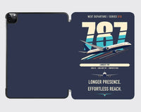 Thumbnail for Boeing 787-10 Dreamliner design on navy blue ipad tablet case