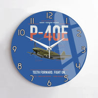 Thumbnail for P-40E Warhawk design on blue no frame wall clock