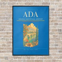 Thumbnail for Adana Sakirpasa Airport ADA - Canvas Framed - Turquoise