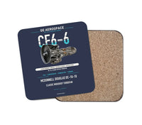 Thumbnail for CF6-6 design on navy blue 1 piece coaster