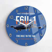 Thumbnail for F6U-1 Pirate Fire Built in the Tail design on blue no frame wall clock