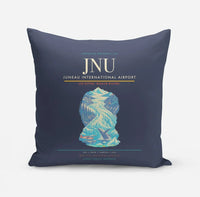 Thumbnail for Juneau International Airport (JNU) design on navy blue pillow