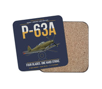 Thumbnail for P-63A Kingcobra design on navy blue 1 piece coaster