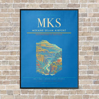Thumbnail for Mekane Selam Airport MKS - Canvas Framed - Turquoise