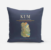 Thumbnail for Yakushima Airport (KUM) design on navy blue pillow