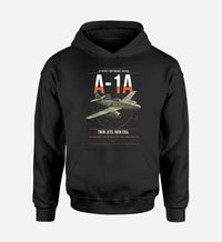 Thumbnail for Messerschmitt Me 262A-1a design on black double-side hoodie, single-side print