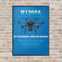 Thumbnail for Inspired Flight IF1200A vertical canvas print - framed - turquoise background