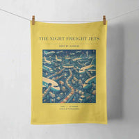Thumbnail for VINTAGE G4133 - The Night Freight Jets - Designed Towels design on yellow