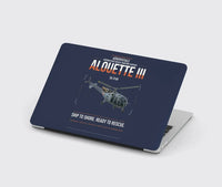 Thumbnail for Aérospatiale SA 316B Alouette III design on navy blue MacBook case