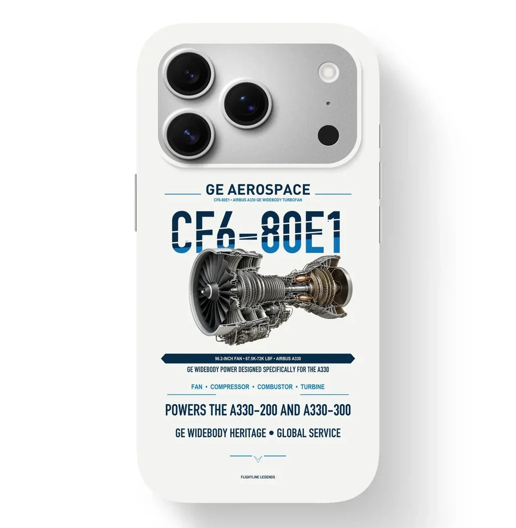 CF6-80E1 Case design on white iphone case