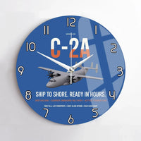 Thumbnail for C-2A Greyhound design on blue no frame wall clock