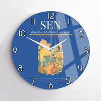 Thumbnail for London Southend Airport (SEN) design on blue no frame wall clock