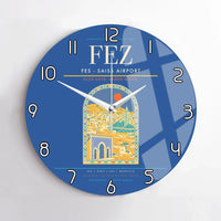 Thumbnail for Fes (FEZ) design on blue no frame wall clock