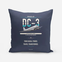 Thumbnail for Douglas DC-3 design on navy blue pillow