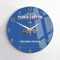 Thumbnail for Sud Aviation SA 321G Super Frelon design on blue no frame wall clock