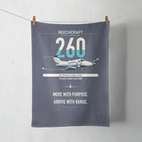 Thumbnail for Beechcraft King Air 260 design on navy blue towel
