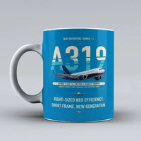 Thumbnail for A319neo Mug design on turquoise airbus