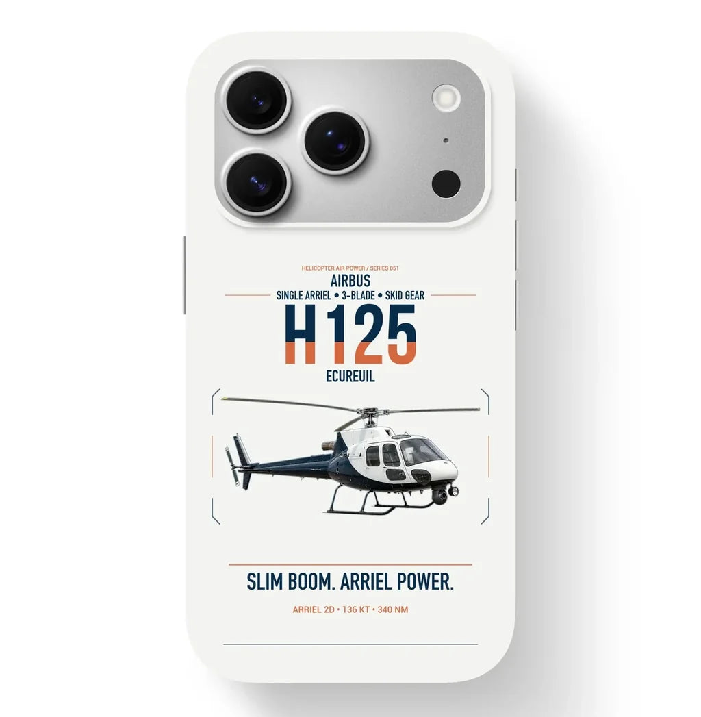 Airbus H125 design on white magsafe iphone case, for iPhone 17 Pro