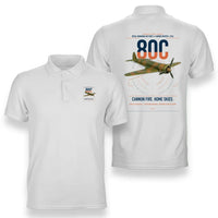 Thumbnail for IAR 80C design on white double-side polo t-shirt, double-side print