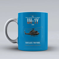 Thumbnail for Bell UH-1Y Venom design on turquoise ceramic mug, double-side print