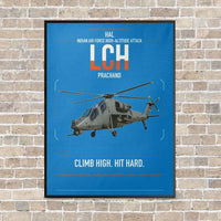 Thumbnail for HAL LCH Prachand vertical canvas print - framed - turquoise background