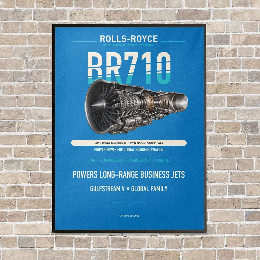 BR710 vertical canvas print - framed - turquoise background