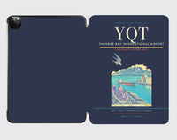 Thumbnail for Thunder Bay International Airport (YQT) design on navy blue ipad tablet case