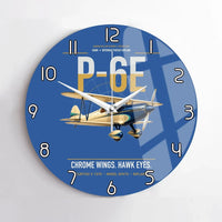Thumbnail for Curtiss P-6E Hawk design on blue no frame wall clock