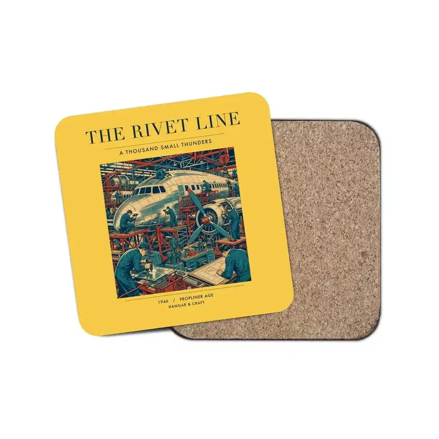 The Rivet Line - Designed Coasters design on yellow 1-piece