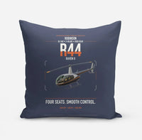 Thumbnail for Robinson R44 Raven II design on navy blue pillow