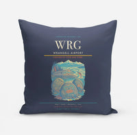 Thumbnail for Wrangell Airport (WRG) design on navy blue pillow