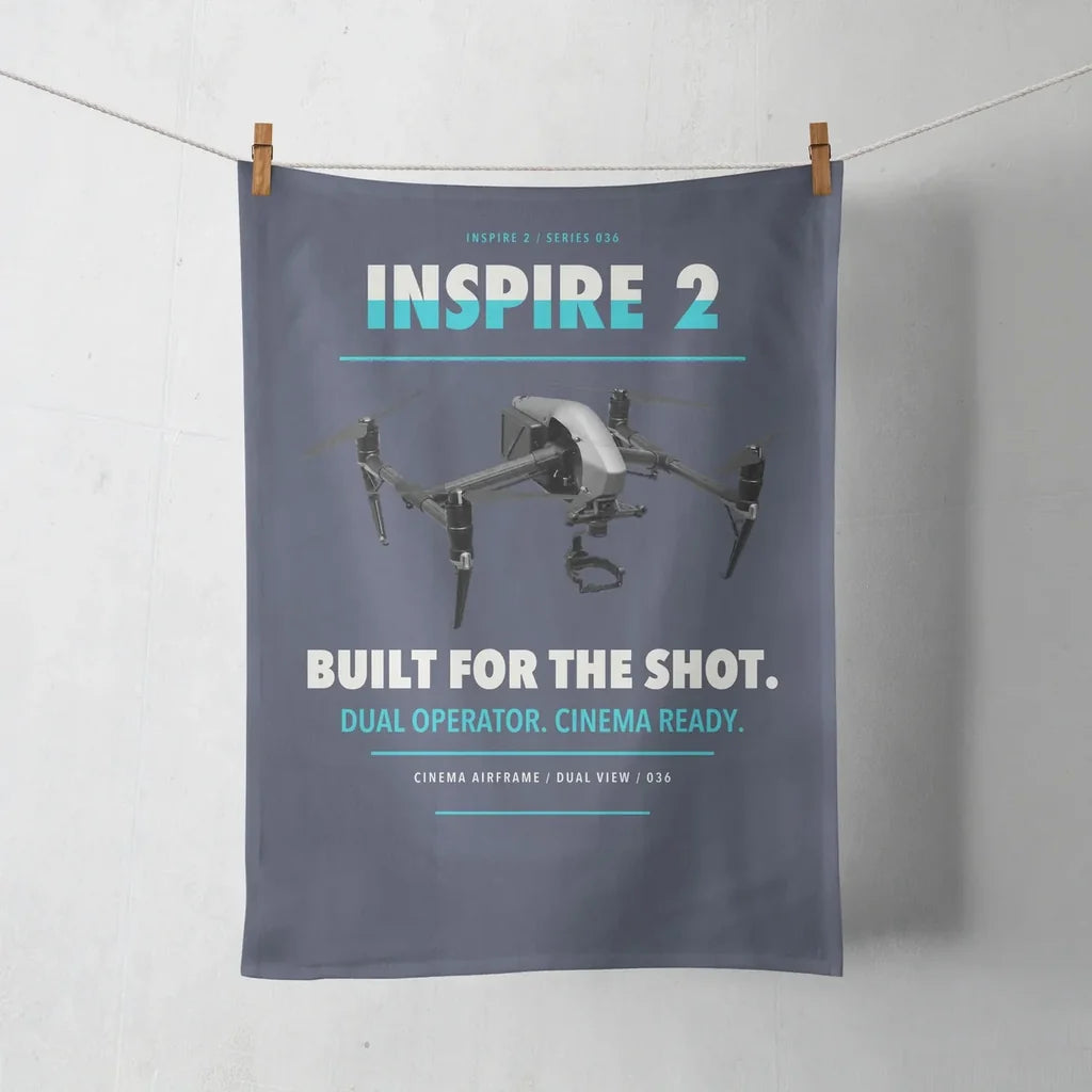 DJI Inspire 2 design on navy blue towel