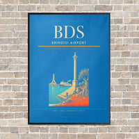 Thumbnail for Brindisi Airport BDS - Canvas Framed - Turquoise