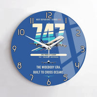 Thumbnail for Boeing 747-200B design on blue no frame wall clock