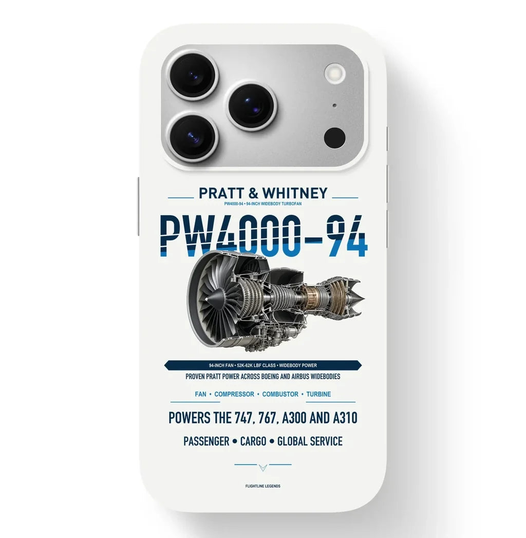 PW4000-94 Case design on white iphone case
