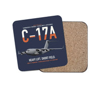 Thumbnail for C-17A Globemaster III design on navy blue 1 piece coaster