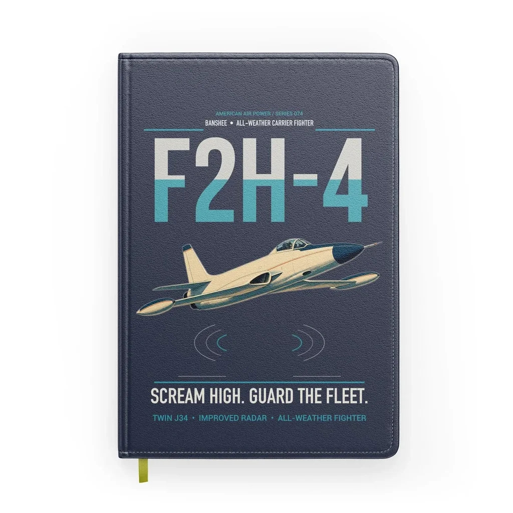 F2H-4 Banshee design on navy blue notebook