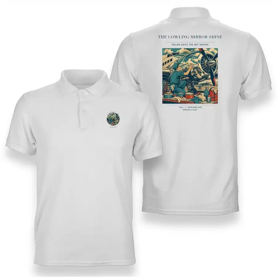 VINTAGE G4262 - The Cowling Mirror Shine - Double-Side Polo T-Shirt design on white