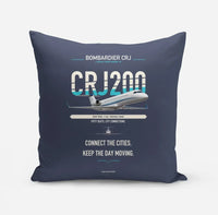 Thumbnail for Bombardier CRJ200 design on navy blue pillow