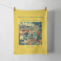 Thumbnail for VINTAGE G4142 - The Grass Strip Summer - Designed Towels design on yellow